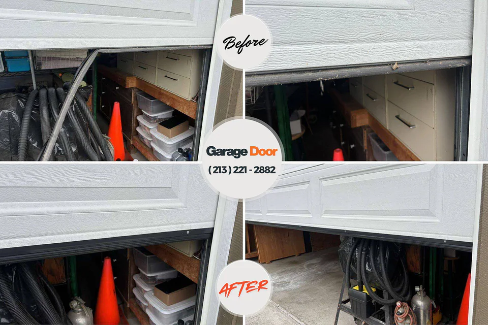 Before and after: garage door repair West Chatham, MA
